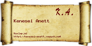 Kenesei Anett névjegykártya
